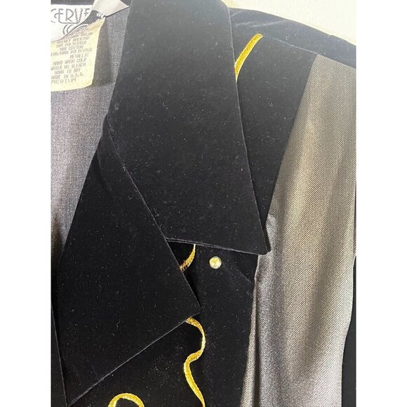 Cervelle Jacket M Black Vintage Artsy Metallic Mature Neutral Office Military - Picture 7 of 15